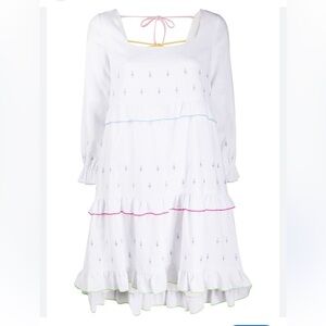 Olivia Rubin Odelia Mini Dress Size 2 White Cotton Open Back 🌸
